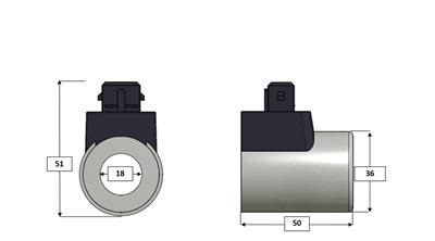 Bobina 24V, Ø18x50mm 3120938, 24PT-18-50-1836