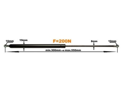 Amortizor cu gaz pentru luneta din spate Case 3234163r1