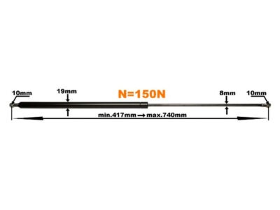Amortizor cu gaz pentru luneta din spate John Deere Al66992